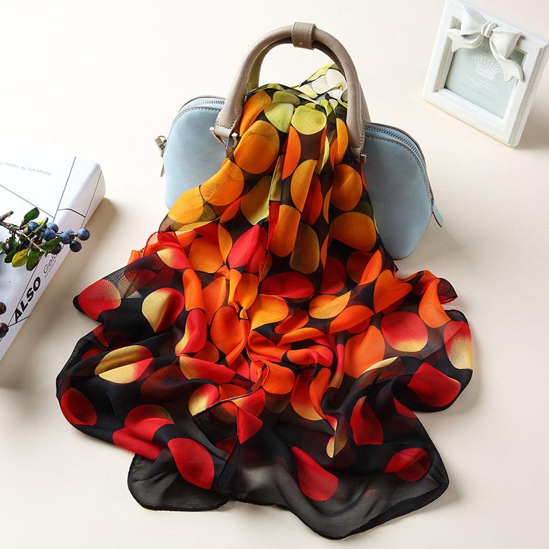 

Класичний шифоновий шовковий шарф з леопардовим принтом: Універсальна, літня тонка шаль у корейському стилі для жінок 45*155 cm