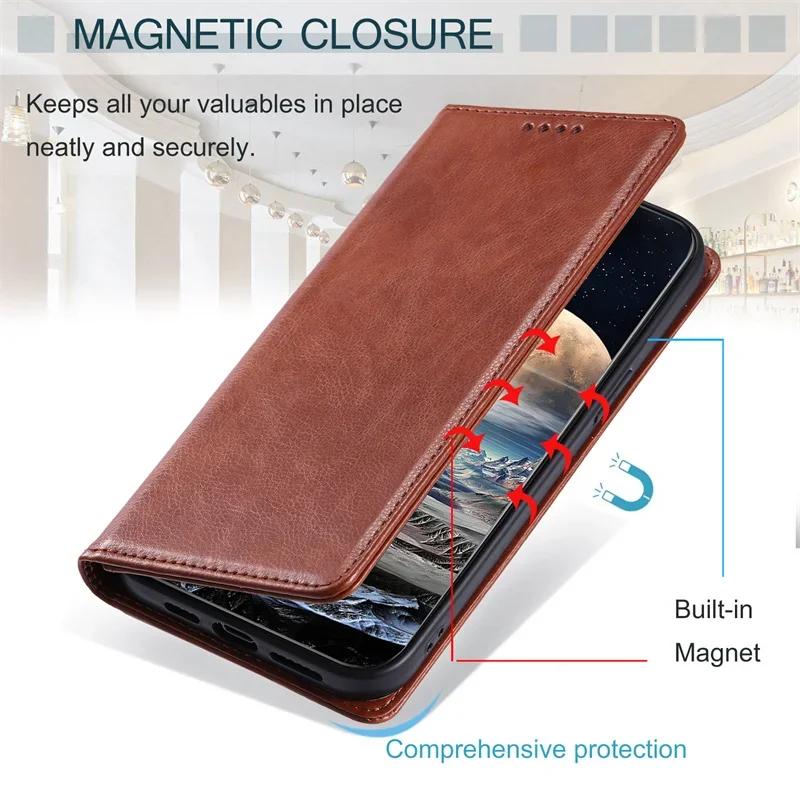 Leather Case For Samsung Galaxy A15 A25 A35 A55 A05S A14 A24 A34 A54 A13 A23 A33 A53 A73 A52 A12 A32 Wallet Magnetic Flip Cover