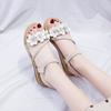 Women Summer Plus Size Female Bohemian Style Sandals Flat Sandals Flowers Sandals Flip Flops