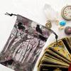Drawstring Organizer Bags 5X7Inches Tarot Deck Drawstring Storage Bags Small Multifunctional Soft Jewellery Bags Crow Animal