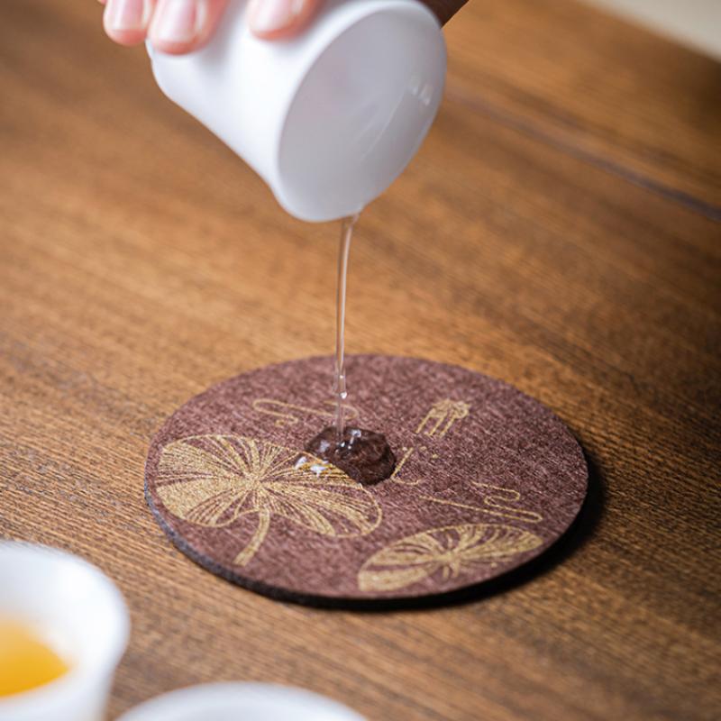 6 Stück Chinesische Untersetzer Teetasse Hitzebeständige Matten Premium-Haptik Hitzebeständig Wasserdicht Zuhause Stoff Tischgeschirr Abstandshalter