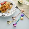 Cat Coffee Spoon, Stainless Steel Cat Paw Claw Teaspoon, Multi-Color Electroplated Stirring Spoon, for Ice Cream Yogurt Dessert