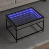 VidaXL Coffee Table with Infinity LED Sonoma Grey 70x50x41 Cm, Side Table, Living Room Table, Side Table, End Table, 847685