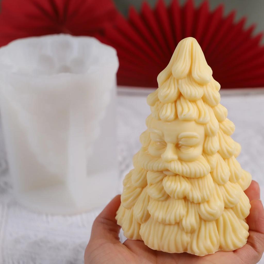 Christmas Three Dimensional Tree Silicone Mold DIY Aromatherapy Candle Mold Handmade Soap Mold for Home Decoration Holiday Gifts