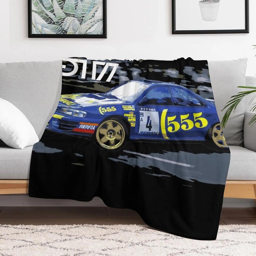 world rally blue 555 colin McRae GC8 Throw Blanket Thermal Baby Weighted Plaid on the sofa Blankets