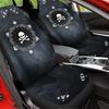 Bulopur Cute Black Gray Skull Set of 2 Car Seat Covers Universal Auto Front Seats Protector Fits for Car,SUV Sedan,Truck