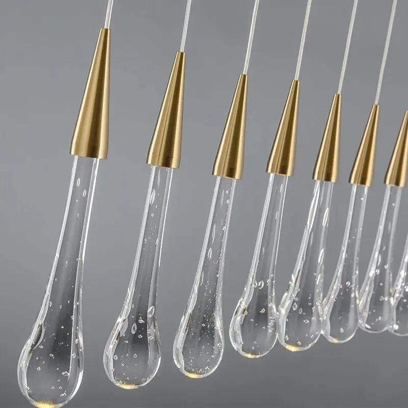 Modern Waterdrop Pendant Lamp Bedroom Bedside Living room Dining 2Style Base Room LED Lighting Kitchen Stairwell Hanging Light