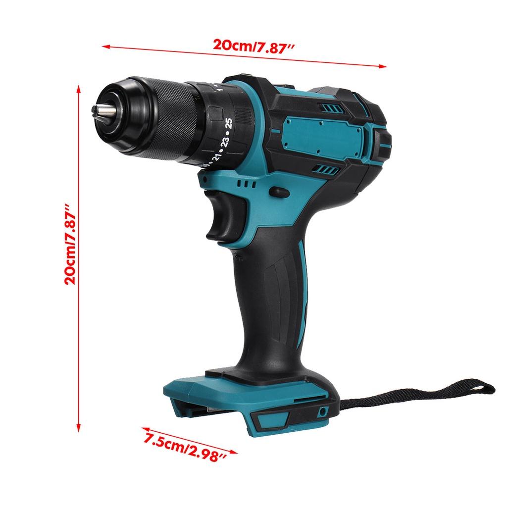 13mm 18V 1/2 Hammer Drill Power Tools Fit For Makita Battery Cordless Brushless Electric Drill Impact Screwdriver Flat Hammer