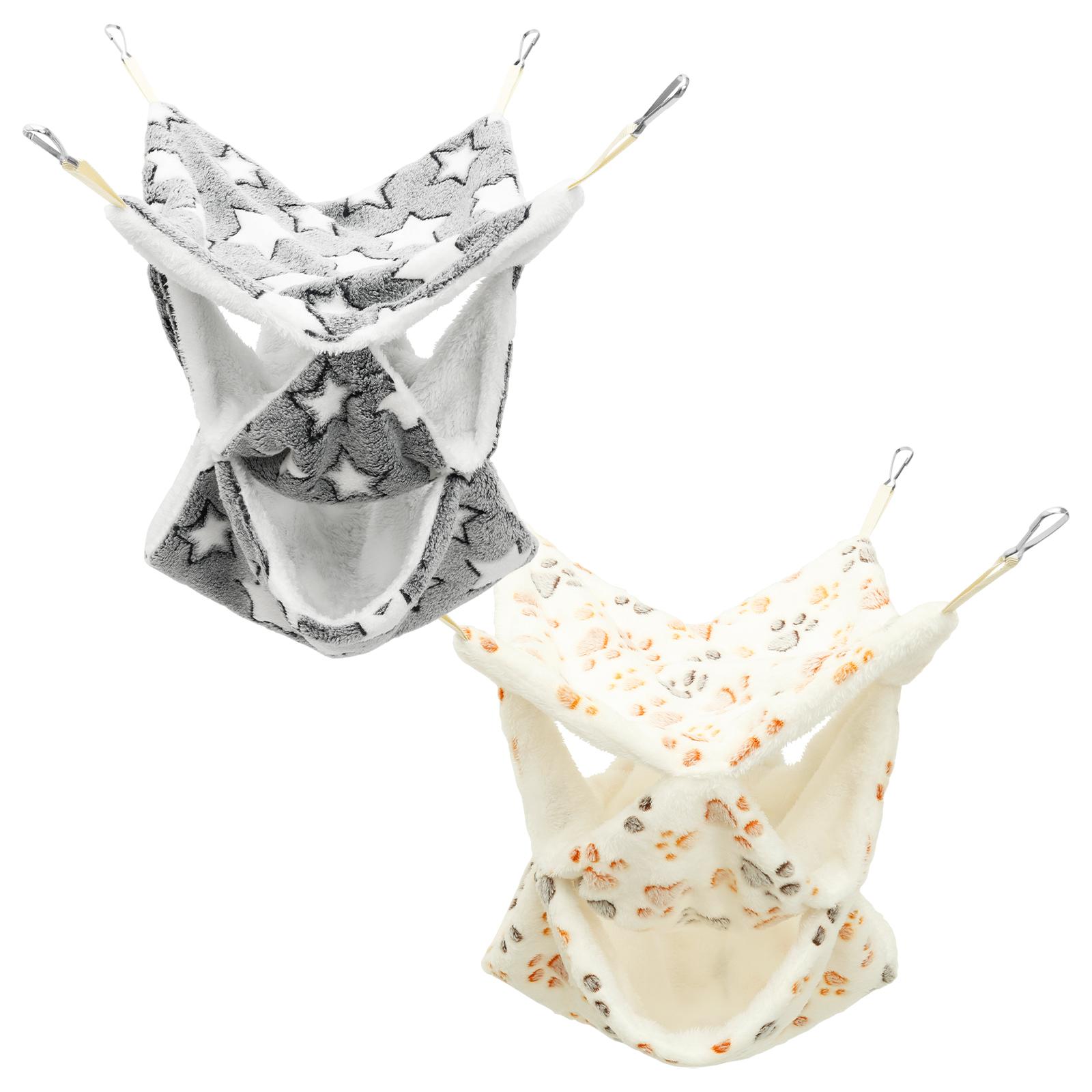 

2 шт. 3-ярусный плюшевый гамак для морской свинки, спальный мешок для хомяка, домашний питомец для хорька, сахарного поссума, шиншиллы, подвесной домик для клетки