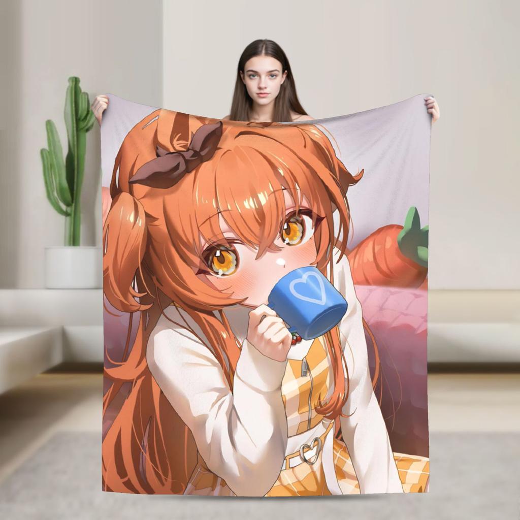 Umamusume Pretty Derby Mejiro Blanket Fleece Autumn/Winter Portable Lightweight Throw Blanket for Bed Bedroom Rug Piece