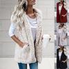 Colete feminino cor sólida bolsos outono inverno quente dupla face fofo cor pura colete para uso diário