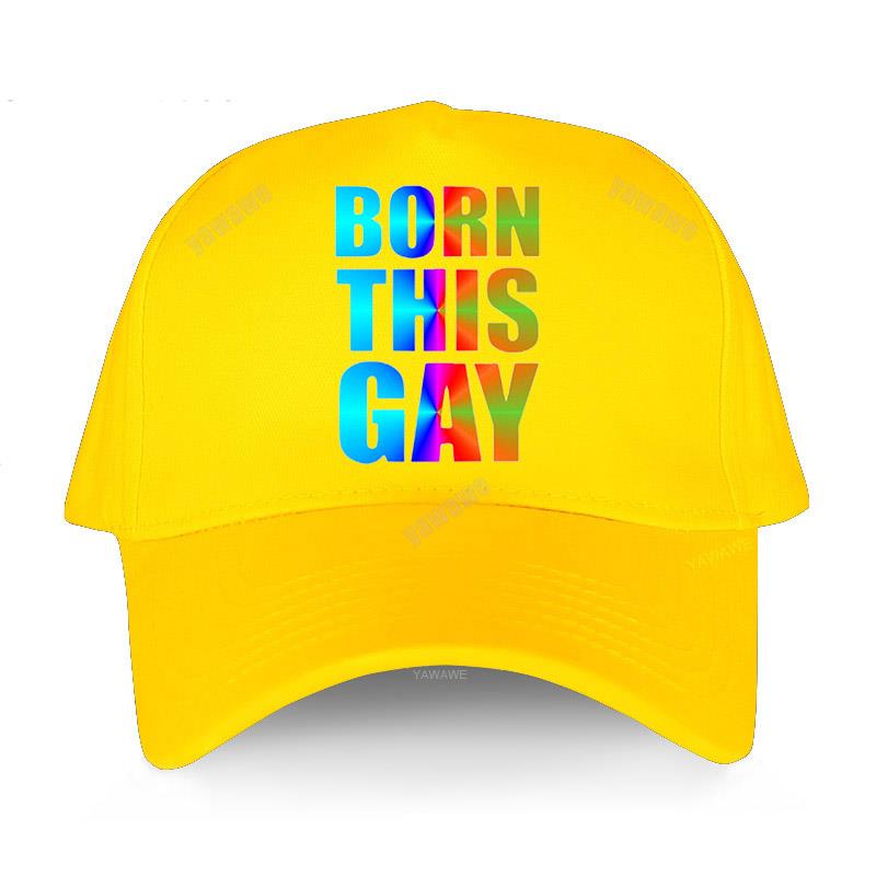 Sportovní čepice značky Funny Design pro muže bavlna Baseballové čepice Born This Gay letní móda Čepice dámská Nastavitelná volnočasová golfová čepice