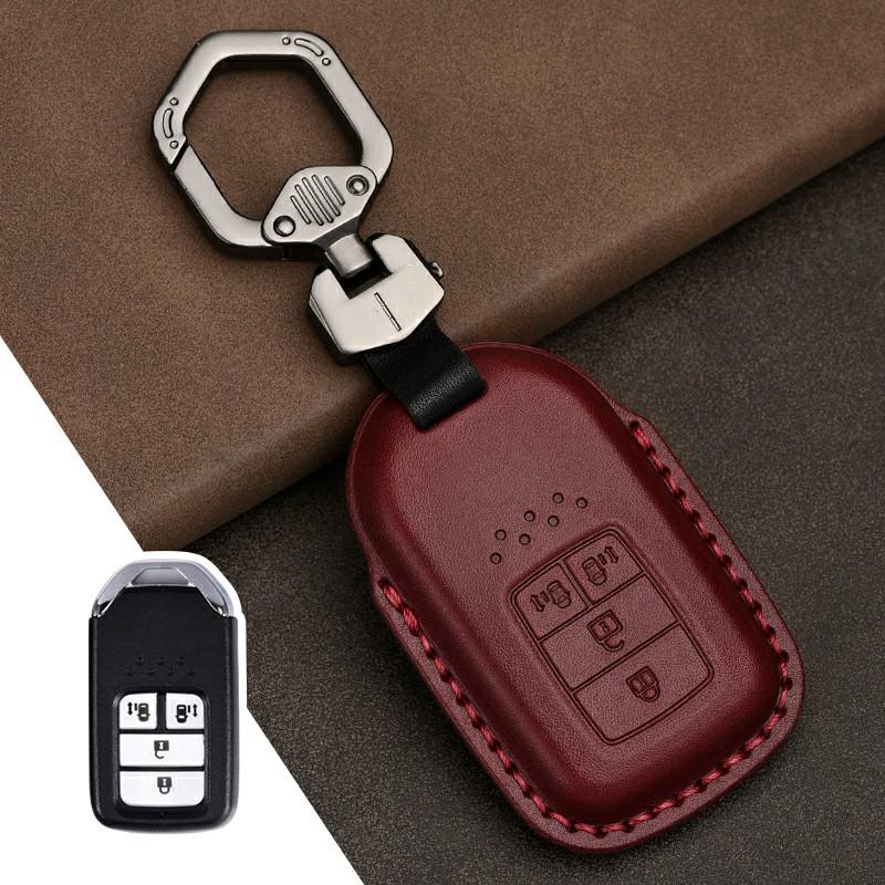 Leather Car Key Case Cover Shell for Honda Civic Accord Fit Hrv Crv Jazz City Protector