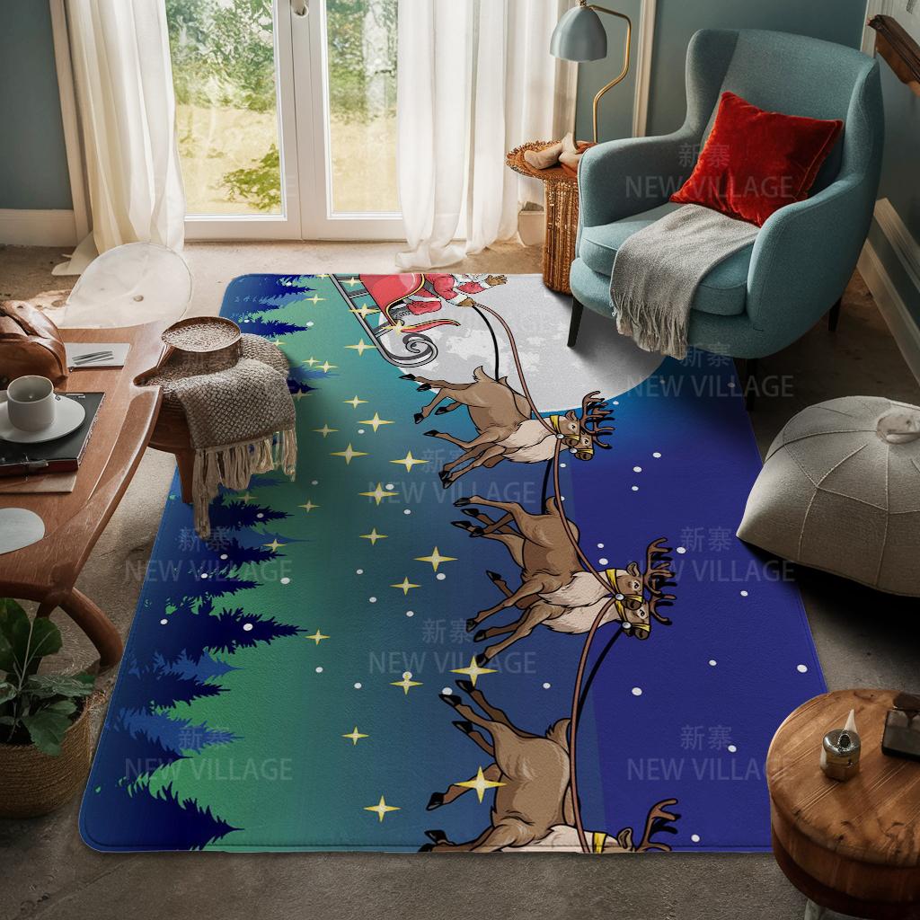 House Entrance Carpet Home Door Mat Living Room Bath Foot Bathroom Non-slip Water Absorption Rugs Bath Merry Christmas Winter