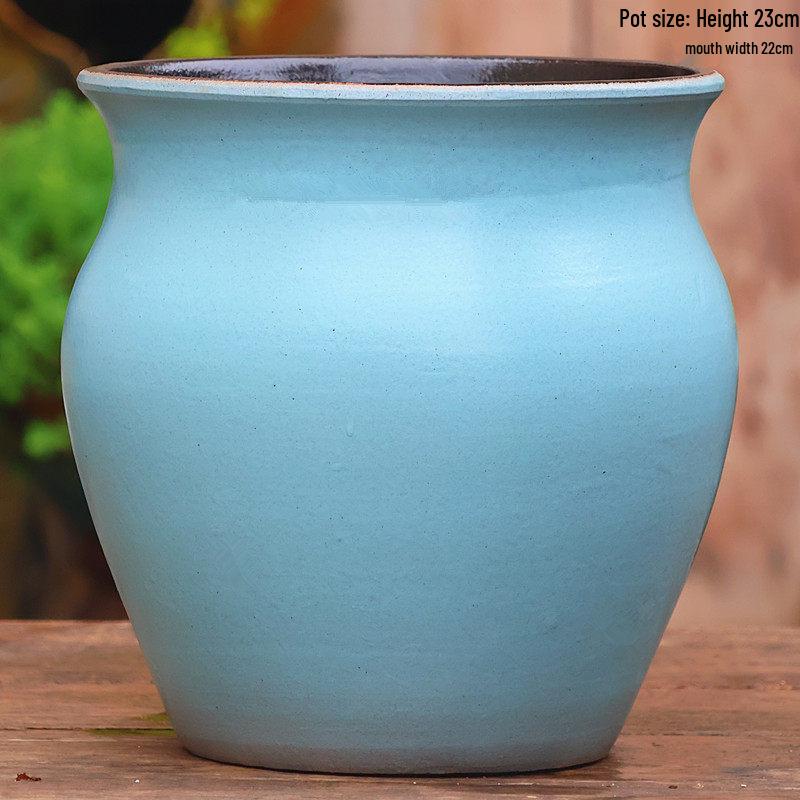 Handmade Coarse Pottery Tall Flower Pot for Succulents and Green Plants – Breathable Ceramic Jar for Bird of Paradise & Bougainvillea