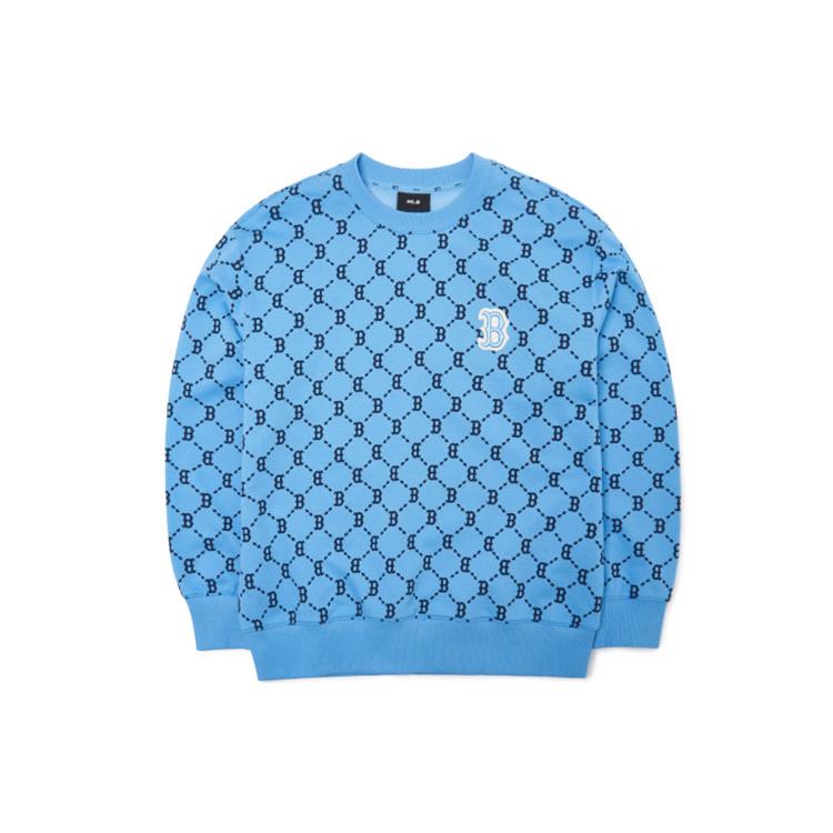 New MLB Base Logo Sweatshirts Unisex Blue 3AMTM0421-43BLS