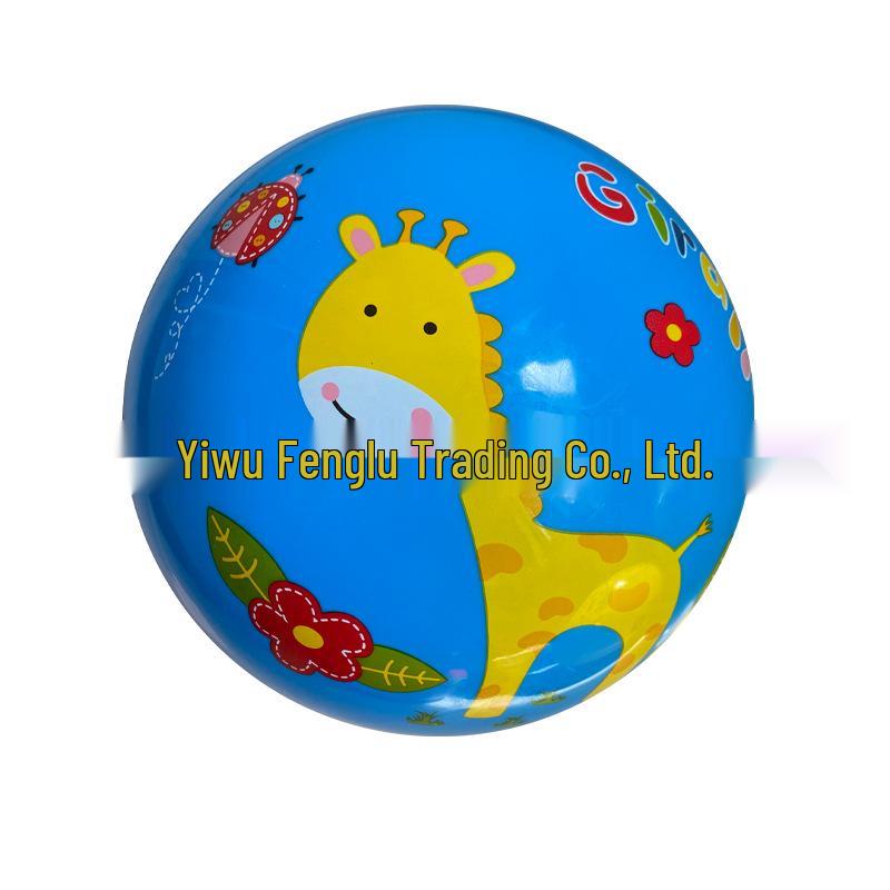 9 Eco-Friendly Odorless PVC Cartoon Animal Inflatable Rubber Ball for Kids, Outdoor Toy. 19-22 cm