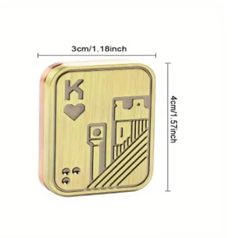 KK AA Fidget Slider Metal Skull Push Slider Stress Relief Toy Anti Stress EDC Top Spinning Poker Toys Adults Gifts