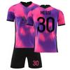 Kids Sportswear, Messi PSG Third Away Soccer Jersey Set, Football Uniform Shirt Shorts Combo, Breathable Quick-Dry Fabric Youth Training Kit