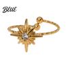 Adjustable Ring Women Finger Eight-Pointed Star Fit Open Multi-width Rings