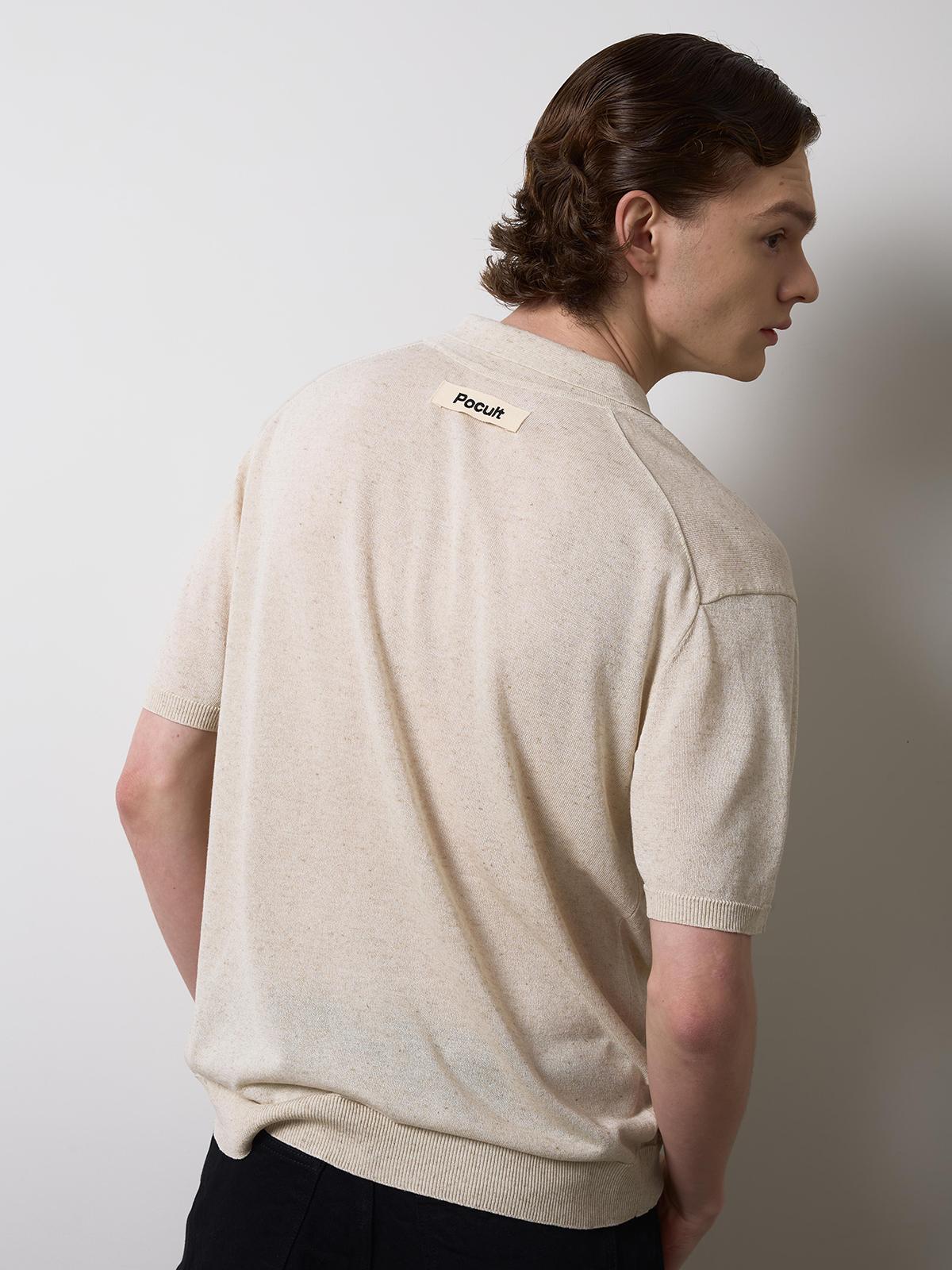 Fokalt Linen Collar Knit - Oatmeal Oatmeal/M