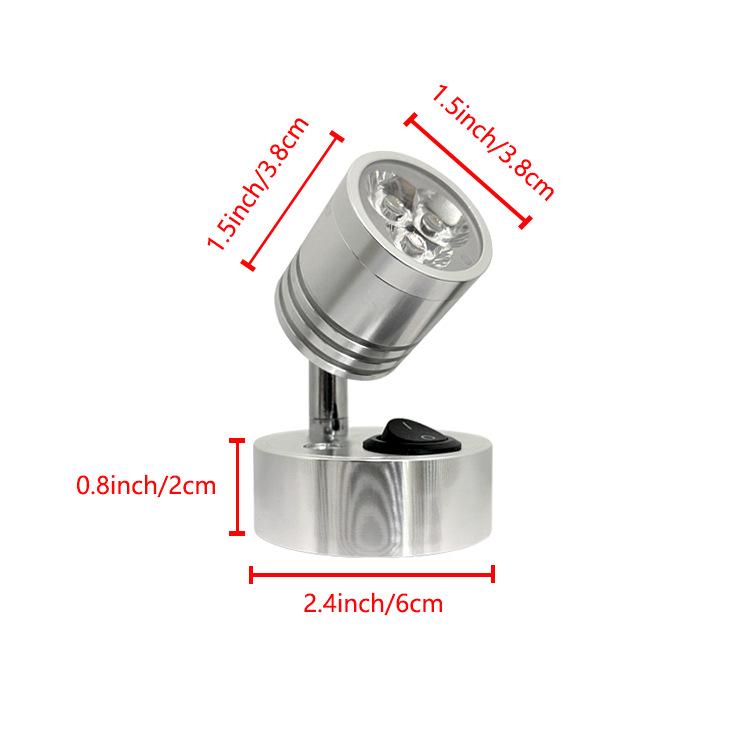 12V-24V LED Reading Light for RV, Boat, or Yacht - 3W Low Voltage Bedside Spotlight