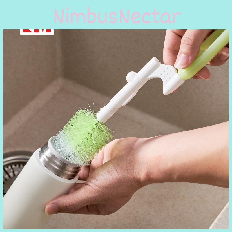 Extended Length Plastic Bottle Brush For Deep Cleaning Cups Jugs And Kitchenware