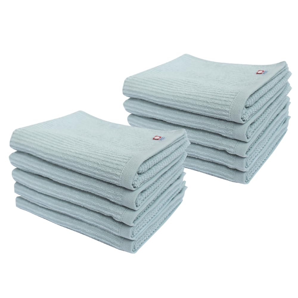 

and Comfortable Imabari Pale Face Towel Set of Bulk Purchase Imabari Quick Made in Gift [Refreshing Color] 10, Towel, Absorbent, Drying, Thin, Japan,