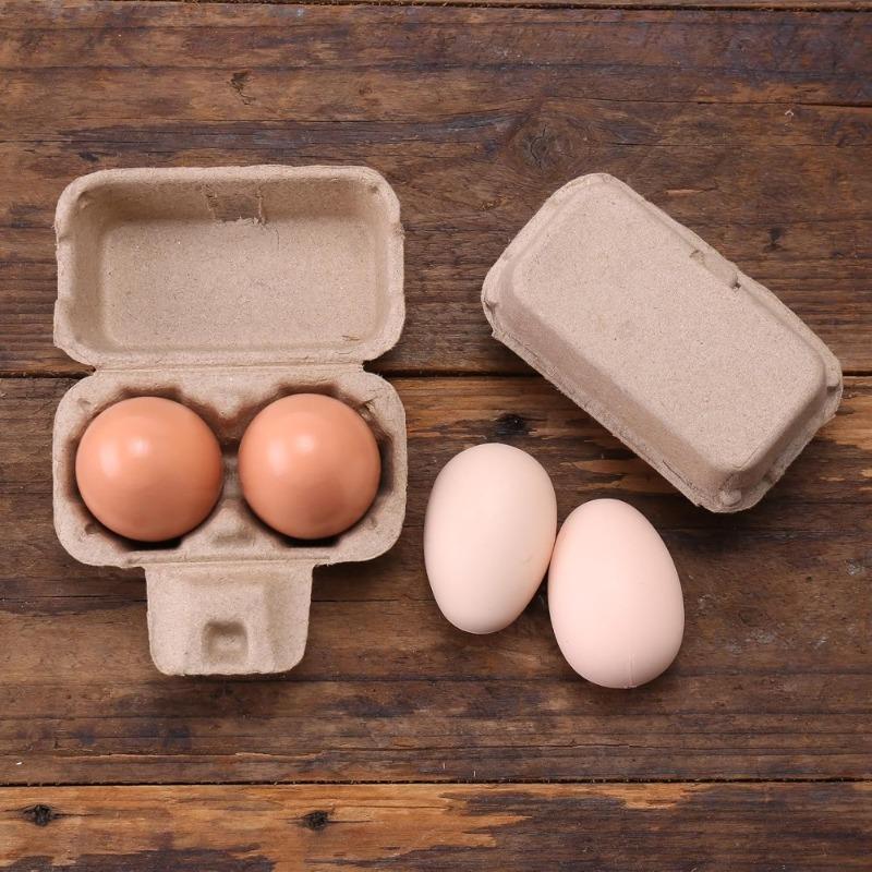 36 Stück Eierkartons Vintage Osterstil 2er-Behälter Stabile Natürliche Zellstoff-Kraftpapier-Halterboxen Aufbewahrung Frische Hühnereier