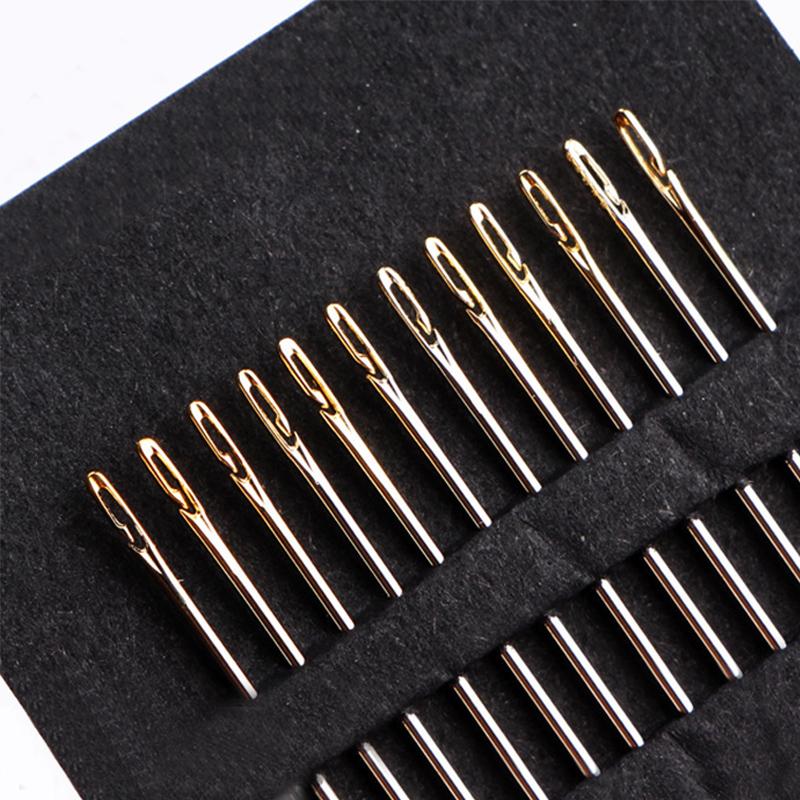 12pcs Needles Multi-size Side Opening Stainless Steel Darning Sewing Blind Needle DIY Sewing Needle