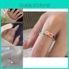 Schicker koreanischer Regenbogenfarbiger Smiley-Gesicht-Ring für Damen Offen Verstellbar Kupferband