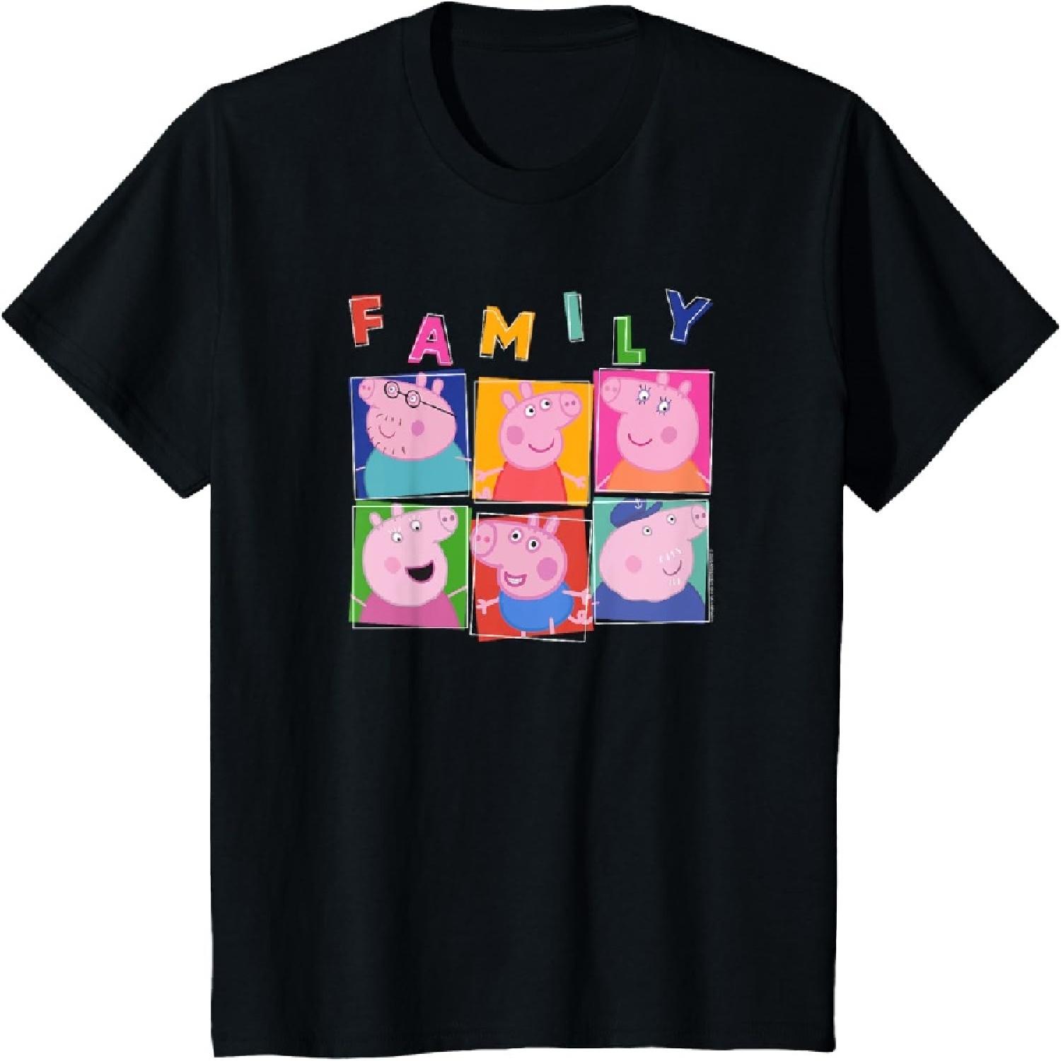 Детская футболка с панелями с семейным портретом Свинки Пеппы XXXXXL разноцветный