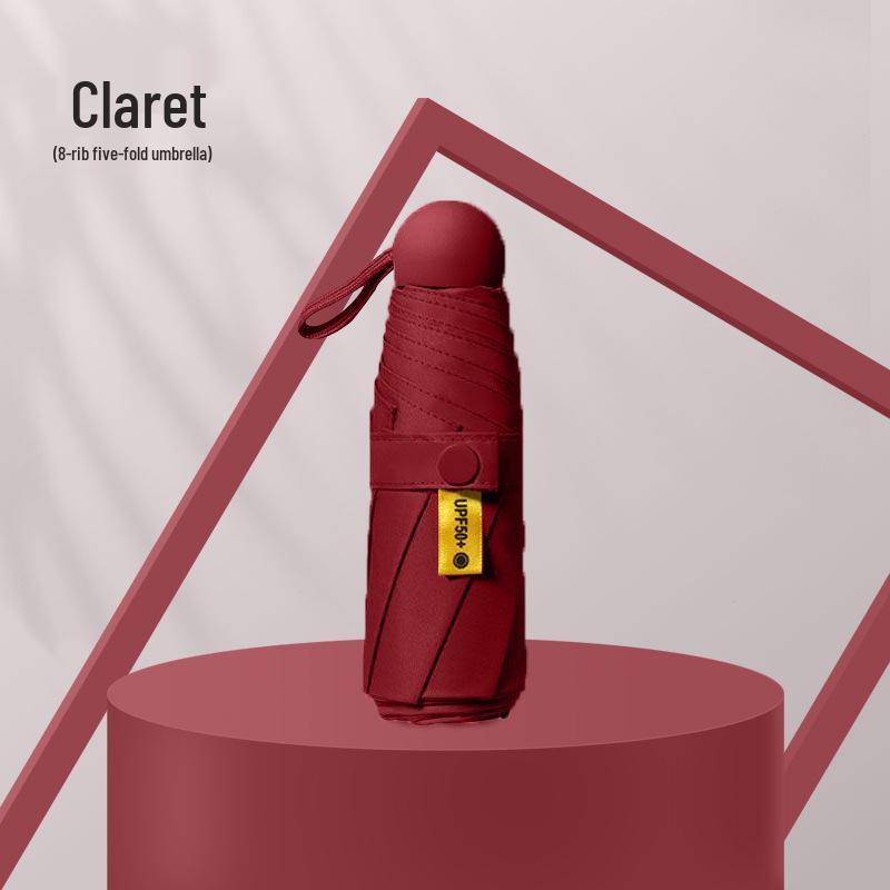 Kompakter UV-Schutz Faltbarer Regenschirm mit Schwarzer Fütterung