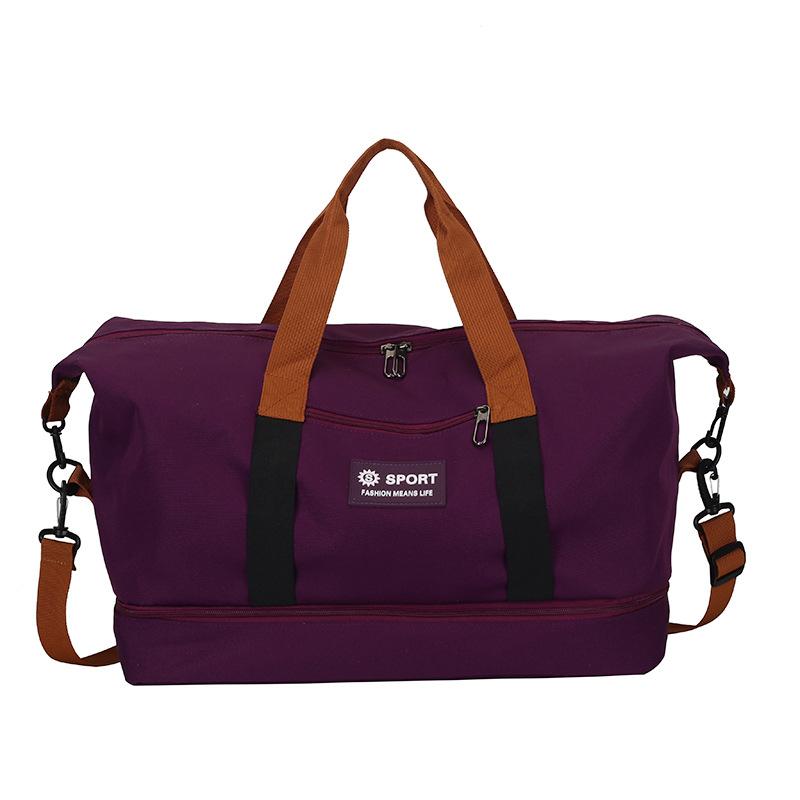 Dry and wet separation sports leisure fitness bag short business trip large capacity hand luggage bag can be set with tie rod belt shoe compartment