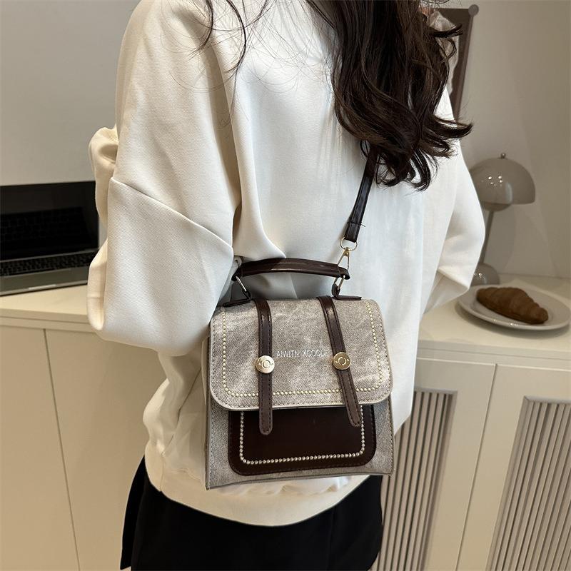 Travel small schoolbag new versatile student backpack fashion contrasting color women's backpack after travel