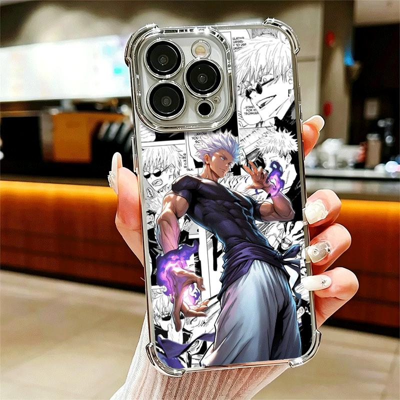 

Anime Gojo Satoru JUJUSU Soft Phone Case For iPhone 15 16 17 Air 14 Pro Max 16E Plus 13 12 Mini Plating Anti-Fall Fundas iPhone 13