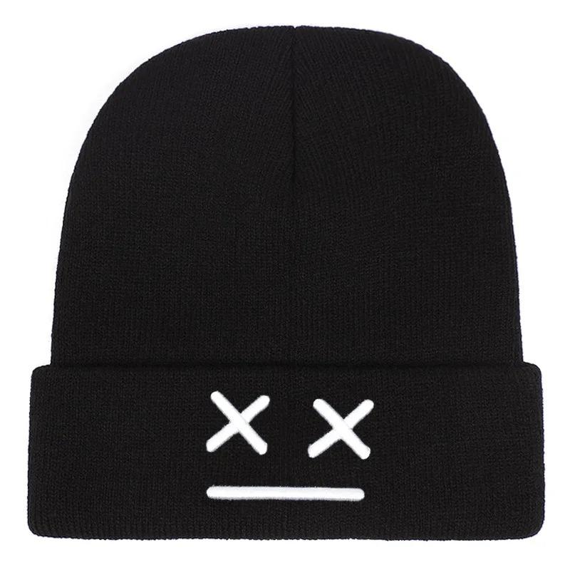 Autumn and Winter Warm Fashion Knitted Cap Versatile Men's and Women's Cartoon Expression Beanies Cap