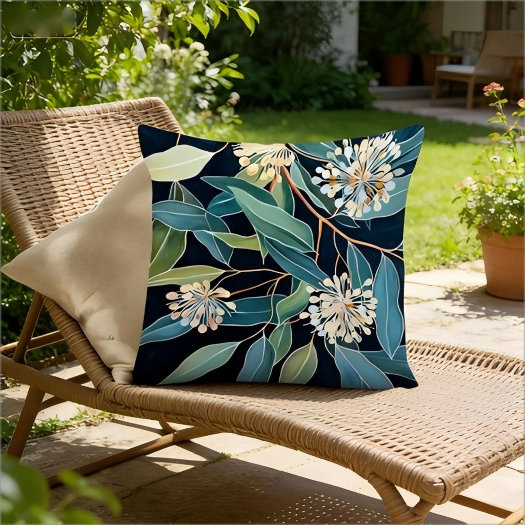 Boho Eukalyptusblüten Kissenbezug Aquarell Botanischer Druck Weiche Kissenhülle Für Sofa Bett Couch Natur Boho Wohnkultur