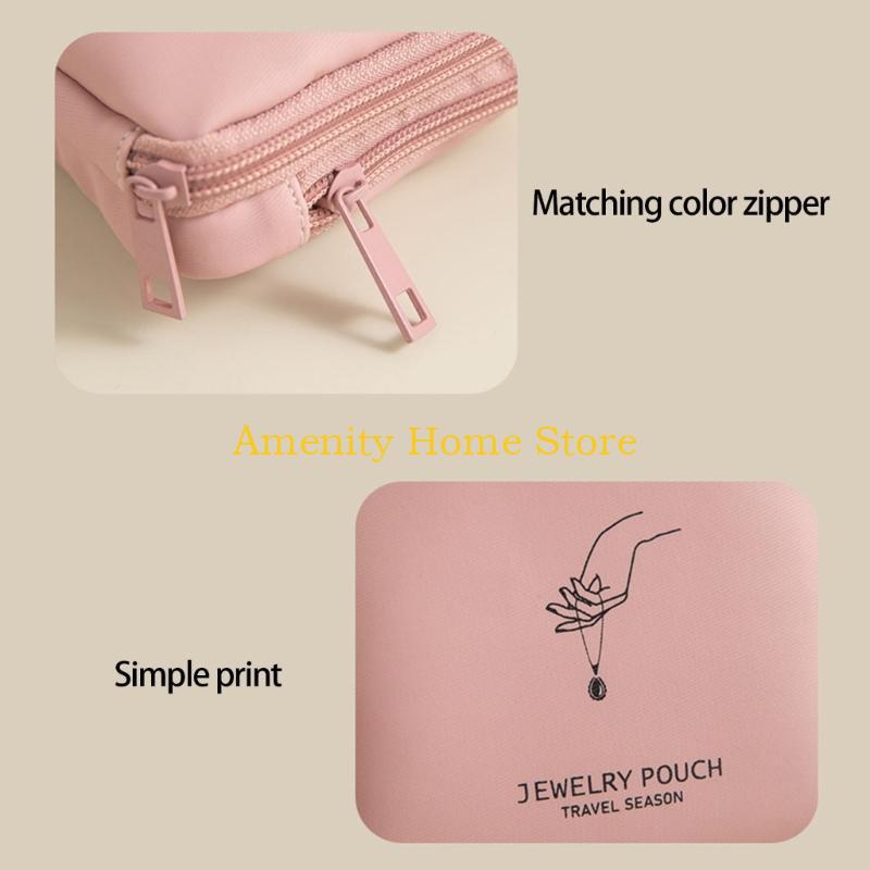 F26C Portable Elegant Jewelry Bag for Storage Waterproof Multi-Compartment for Earrings Bracelets