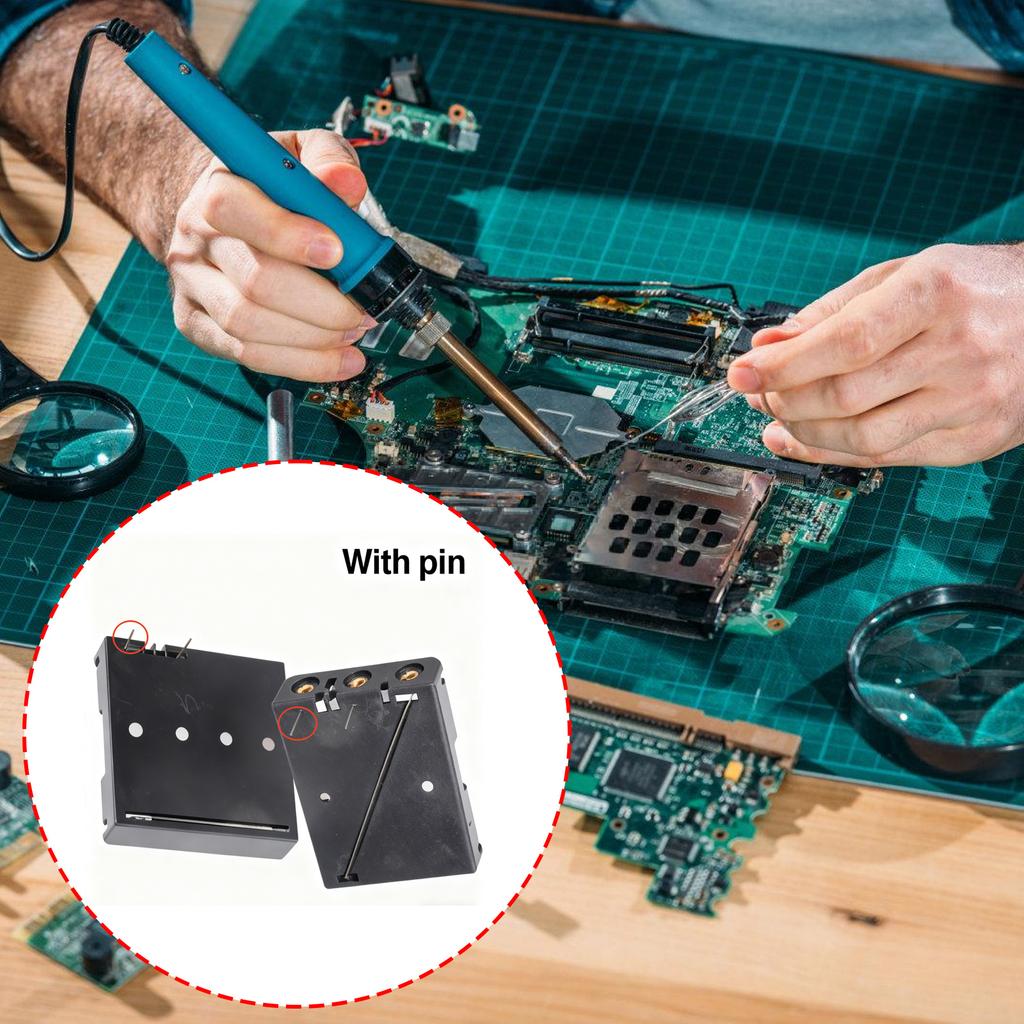 Solderable Plastic 2A Battery Box Metal Pin Connectors Secure For DIY Projects Emergency Lights