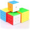 Coogam Moyu Cube Bundle 2x2 3x3 4x4 5x5 Speed Cube Set Meilong Pack Stickerless Brain Teaser Puzzle Toy for Kids Adults Challenge