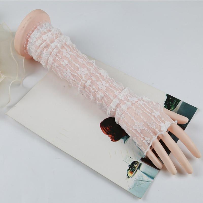 Fashion for Butterfly Decor Gloves Elastic Bridal Etiquette Long Sleeve Gloves See Through Black White Color Fishnet Glo