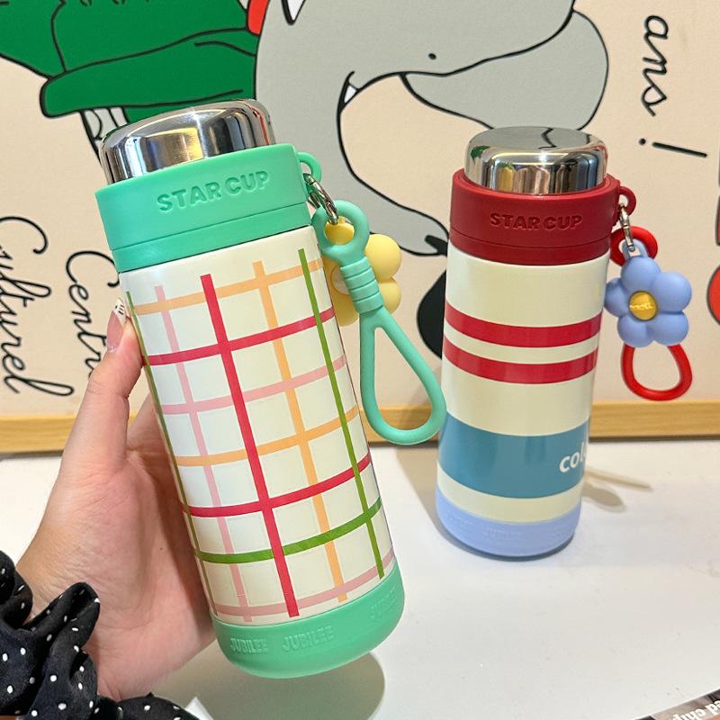 Cartoon Coffee Mug Steel Dopamine Thermos Cup Rope Cup Mug with Bear Stew Jar Jar Set for A Handy Birthday Gift Durable