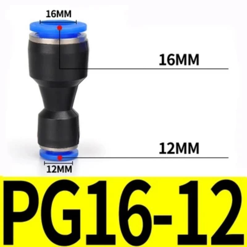 1PC PU PG Pneumatický rychlospojka Plastová hadice Vzduchová trubka 4 6 8mm 10mm 12mm 14mm 16mm Přímá Redukující plyn Rychlé připojení