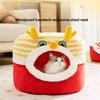 Autumn and Winter Cat New Year Dragon Dance Stool Cat Nest Semi-closed Warm Kennel Yurt Festive Windproof Pet Nest