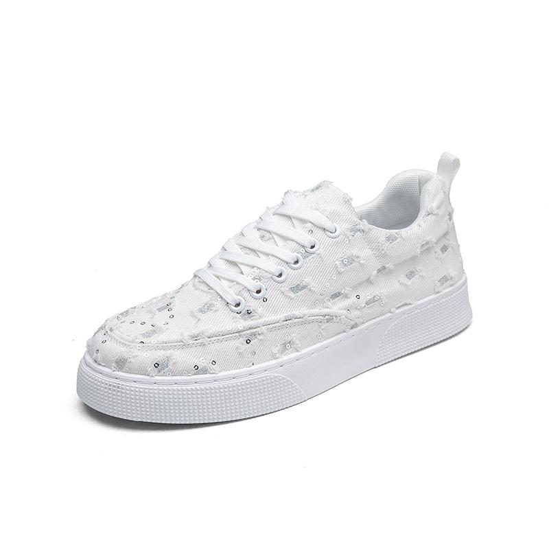 Новые летние парусиновые оранжевые кроссовки мужские модные повседневные городские — фото 9