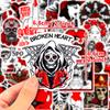 50 Gothic Horror Stickers, Demon Dark Red Wind Punk Style Thriller Red Black Gothic Stickers Gothic
