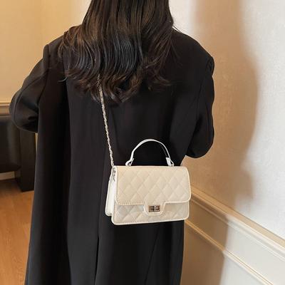 Rhombus Chain Small Square Bag Women's Bag New Versatile Shoulder Messenger Bag Simple Portable Underarm Bag