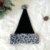Christmas Hat Double-Layer Stylish Soft Leopard-Print Plush Santa Hat For Photography Parade Cosplay Party New Year Family