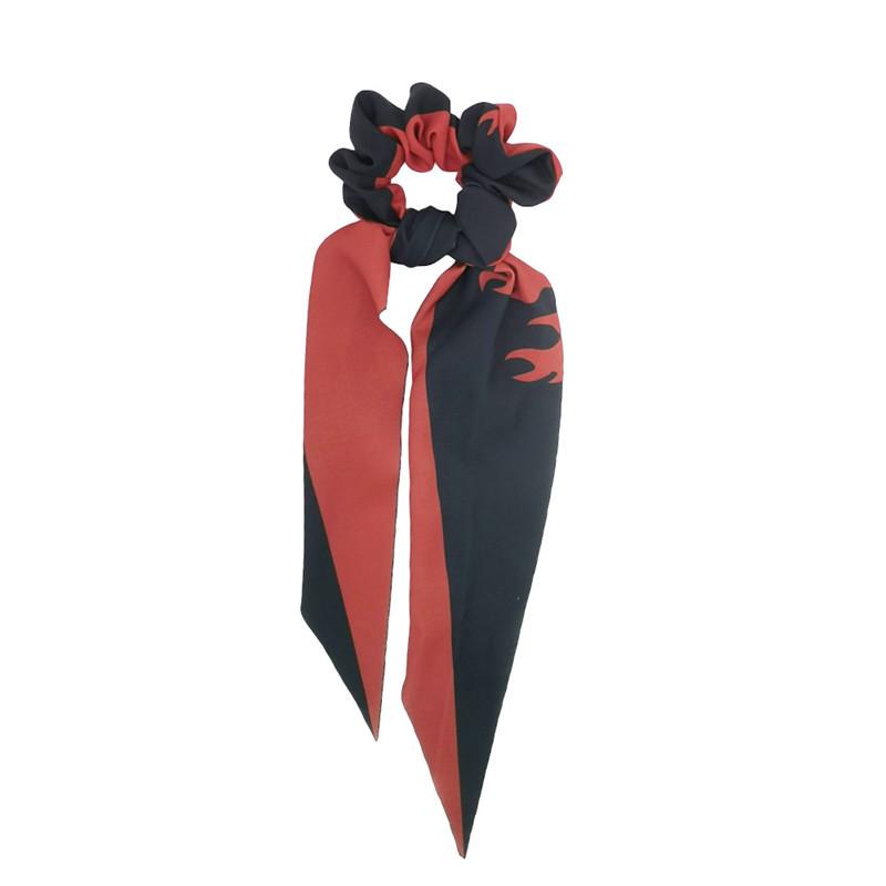 Kamado Nezuko Cosplay Large Intestine Hair Silk Scarf Ring New Head Rope French Style Girls Hair Band Gifts For Girls